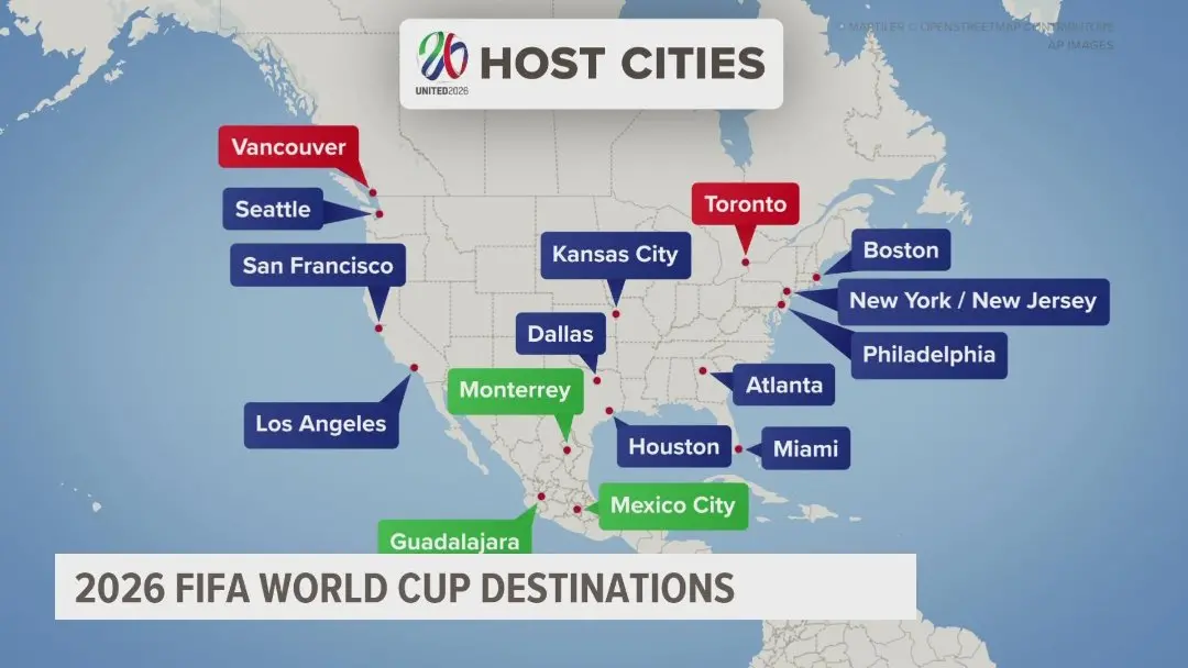 2026 FIFA World Cup Host Cities Map &ndash; USA, Canada, Mexico Stadiums