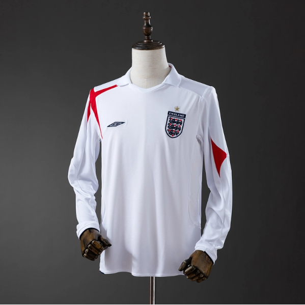 England 2006 Home Long Sleeve Retro Jersey – Classic Football Shirt – S–XXL