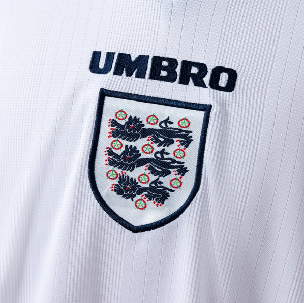 England 1996 Home Long Sleeve Retro Jersey – Classic Football Shirt – S–XXL