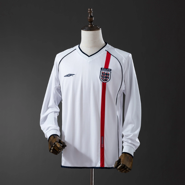 England 01/03 Home Long Sleeve Retro Jersey – Classic Football Shirt – S–XXL