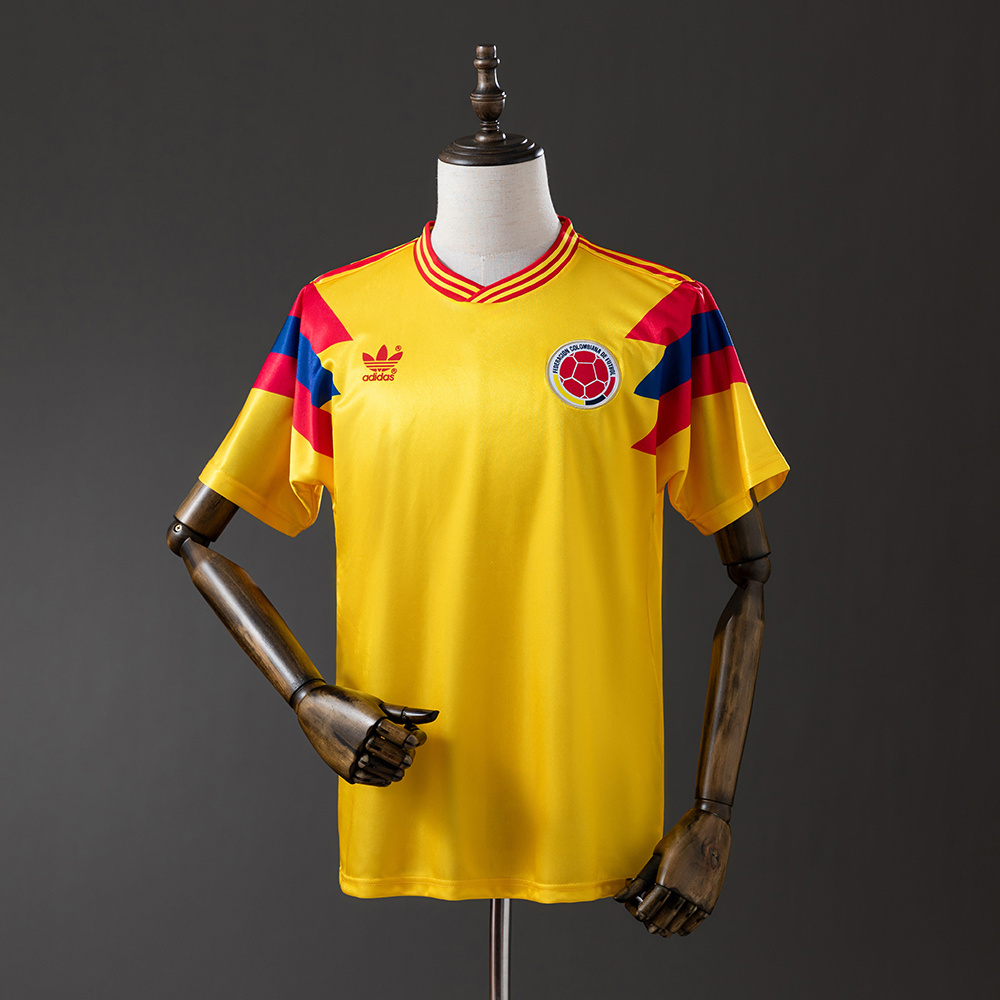 Colombia 1990 Home Retro Jersey – Vintage Replica Football Soccer Shirt – S–XXL