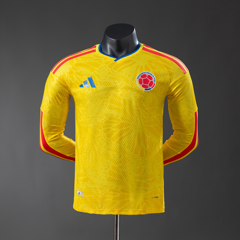 Colombia 2026 Home Long Sleeve Player Version Jersey – Replica Football Soccer Shirt – S–4XL