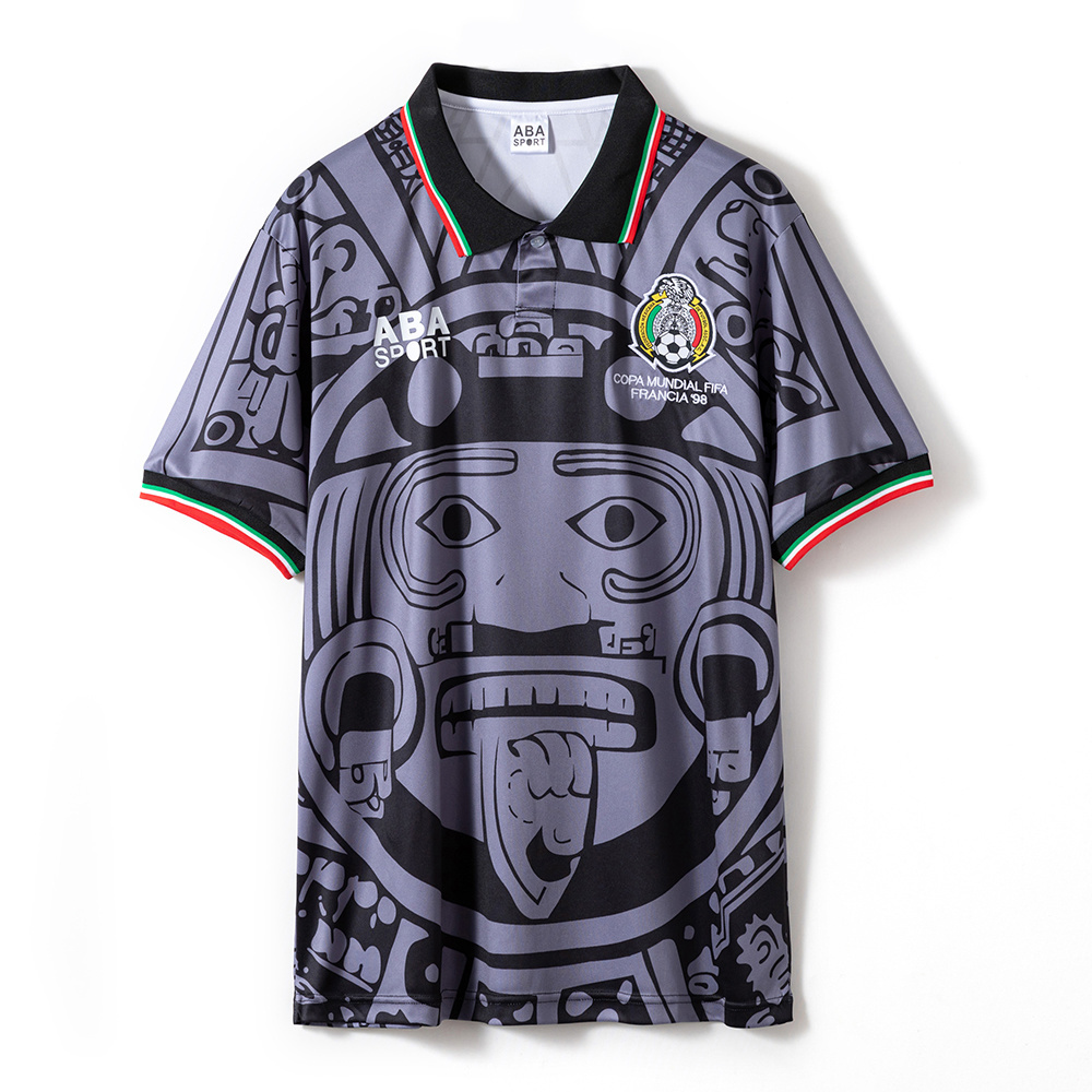Retro 1998 Mexico Black Jersey – Vintage Replica Football Soccer Shirt – S–XXL