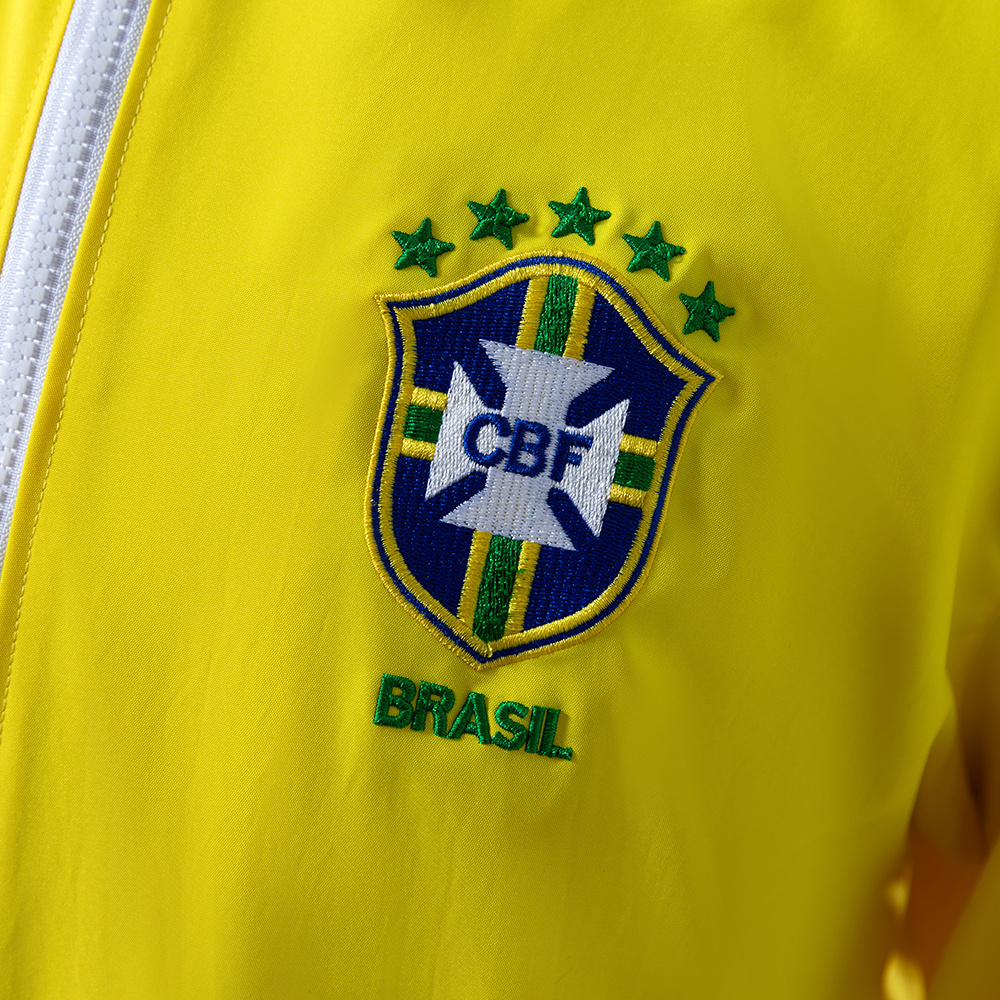 Brazil 2010/2011 Retro Windbreaker Jacket – Yellow Football Outerwear – S–XXL