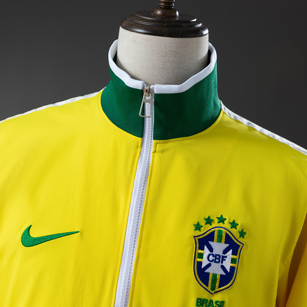 Brazil 2010/2011 Retro Windbreaker Jacket – Yellow Football Outerwear – S–XXL