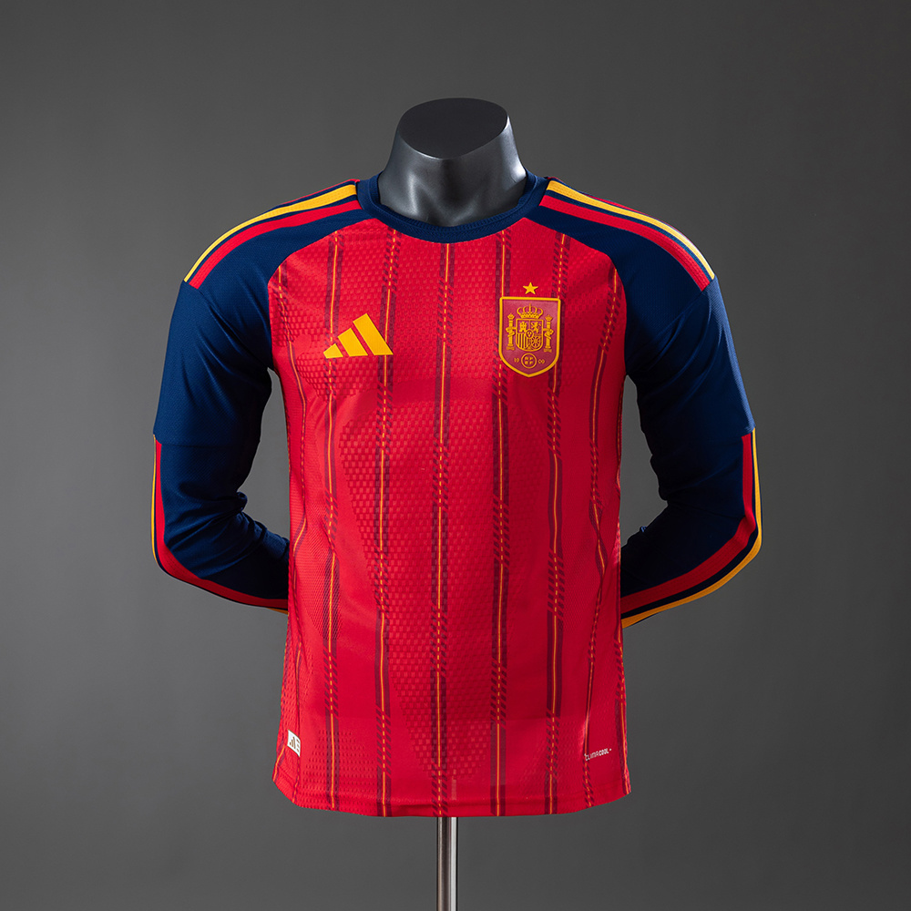 Spain 2026 Home Long Sleeve Player Version Jersey – Replica Football Shirt – S–4XL