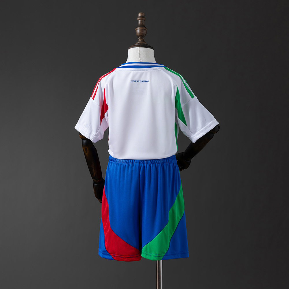 Italy 2024/25 Away Kids Kit Jersey – Replica Football Soccer Set – Size 16–28