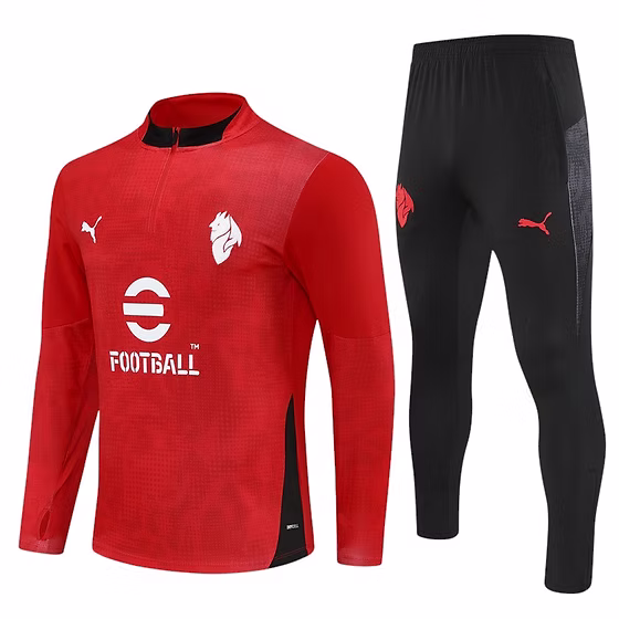 AC Milan 2025/2026 season red half-zip training top