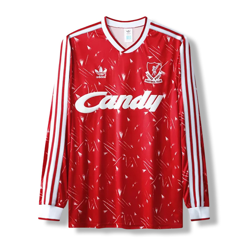 Retro Liverpool 89/91 Long Sleeve Home Jersey – Replica Football Shirt – S-XXL