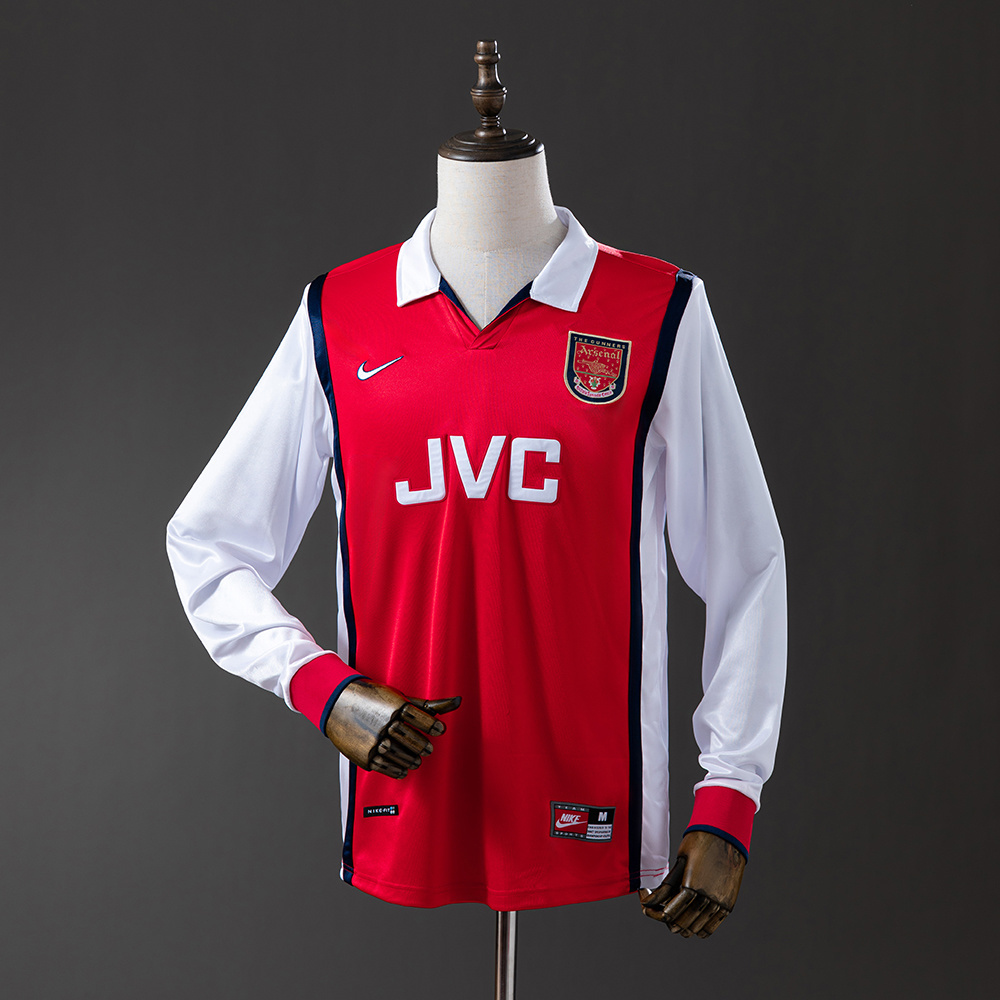 Arsenal 1998 Home Long Sleeve Retro Jersey – Replica Football Shirt – S-XXL