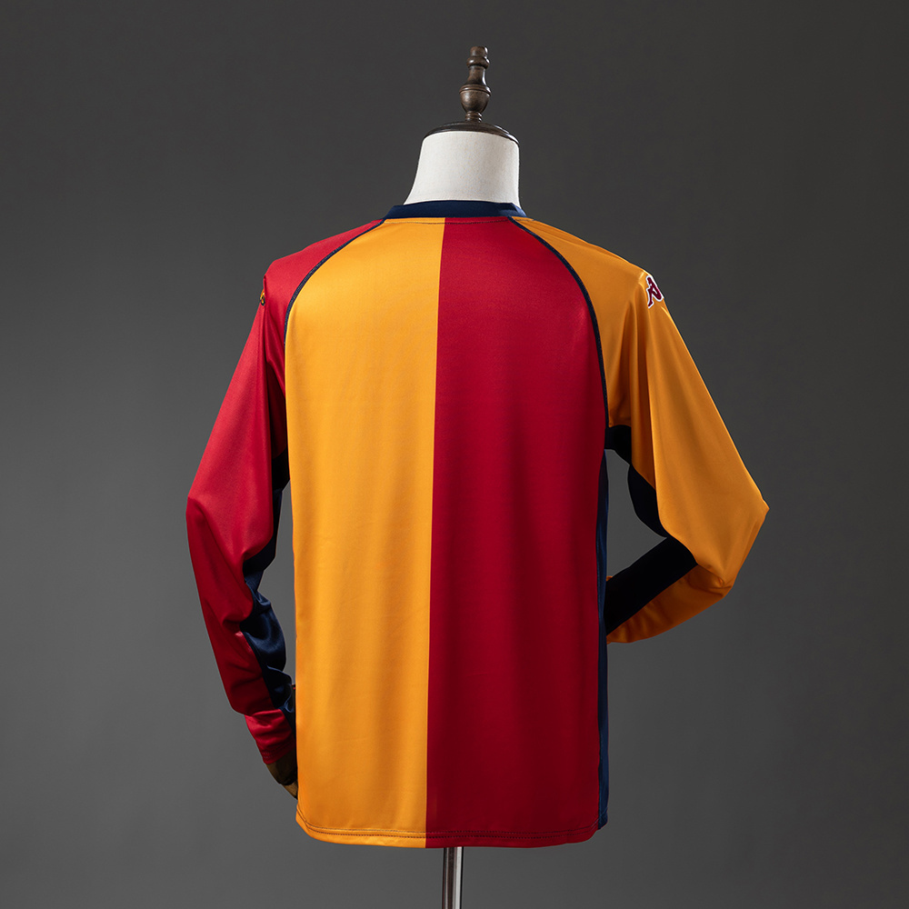 Roma 01/02 Champion Edition Long Sleeve Retro Jersey – Replica Football Soccer Shirt – S–XXL