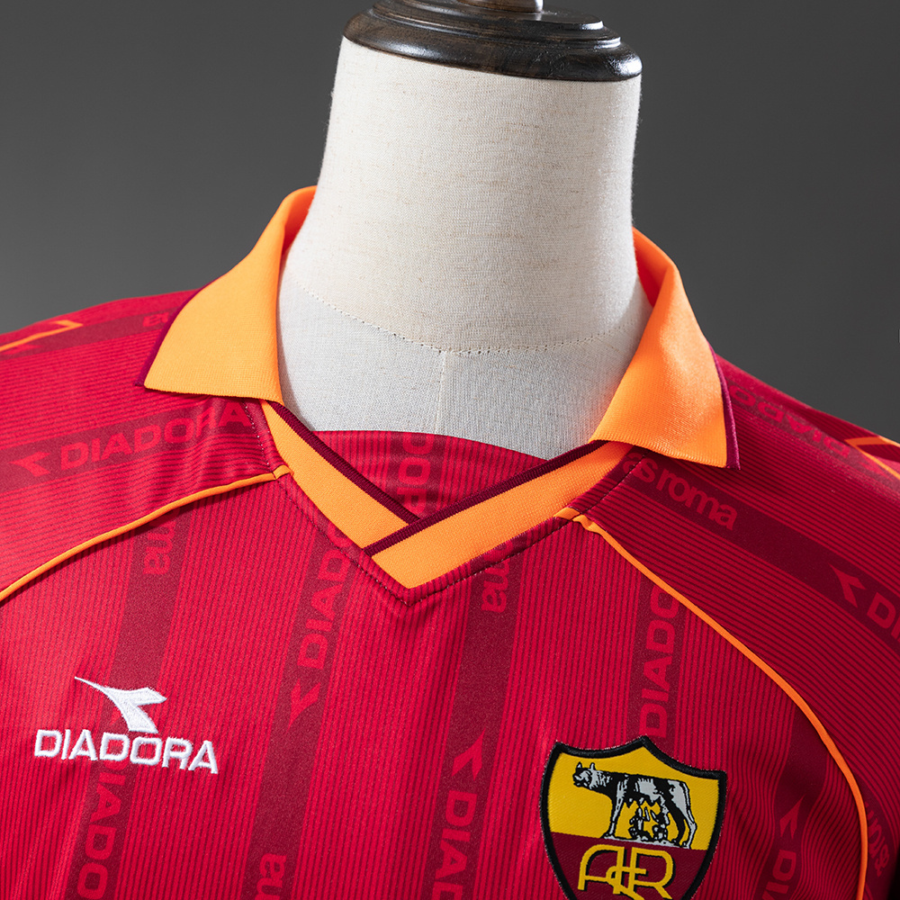 Roma 99/00 Home Long Sleeve Retro Jersey – Replica Football Soccer Shirt – S–XXL