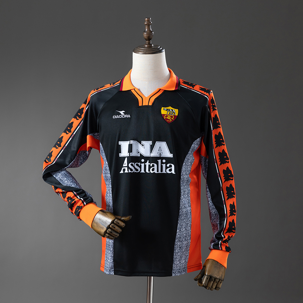 Roma 98/99 Third Long Sleeve Retro Jersey – Replica Football Soccer Shirt – S–XXL