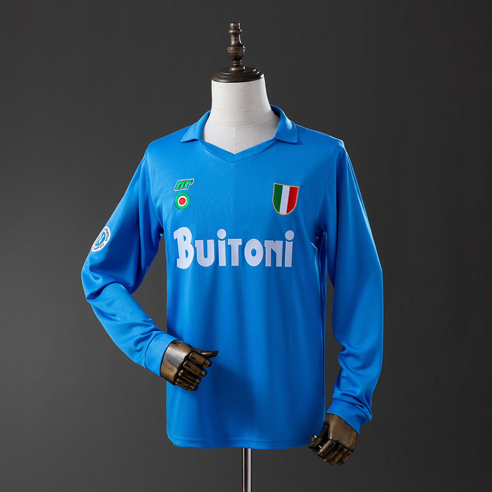 Napoli 1987/88 Home Long Sleeve Retro Jersey – Replica Football Soccer Shirt – S–XXL