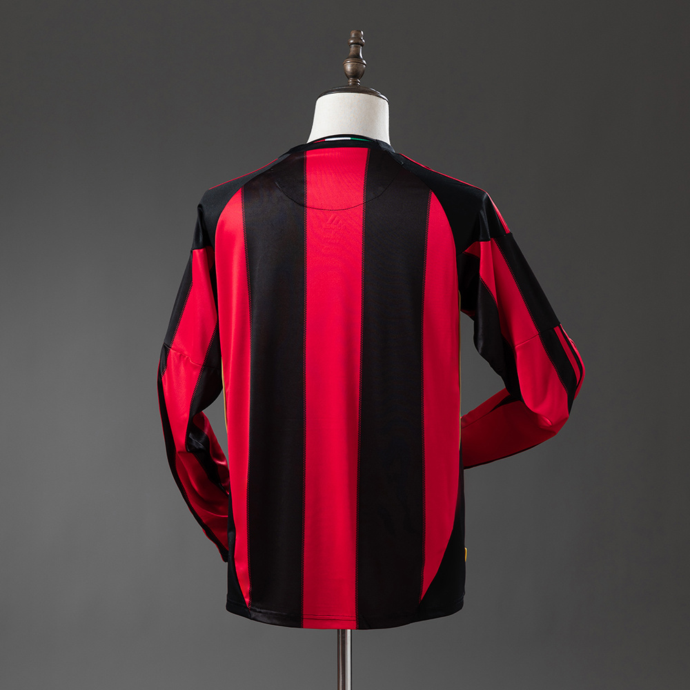 AC Milan 10/11 Home Long Sleeve Retro Jersey – Replica Football Soccer Shirt – S–XXL