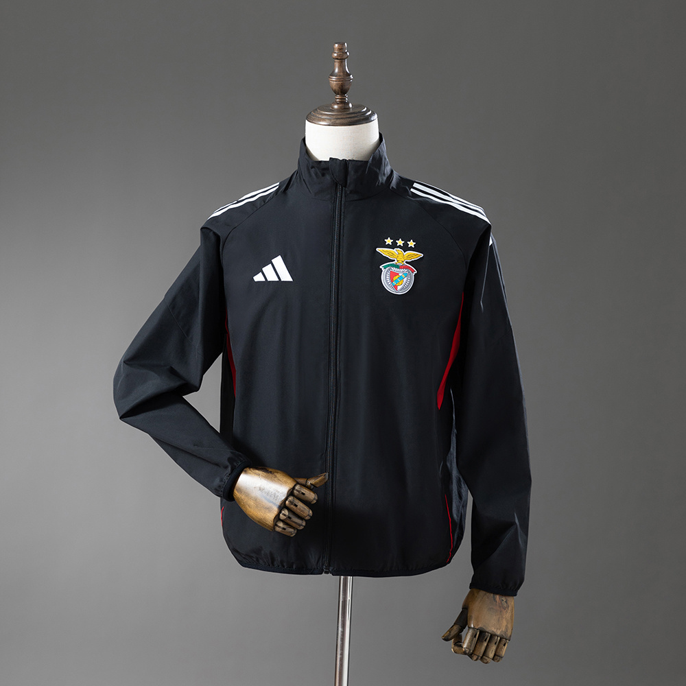 Benfica 25/26 Windbreaker Black – Replica Football Soccer Jacket – S–XXL