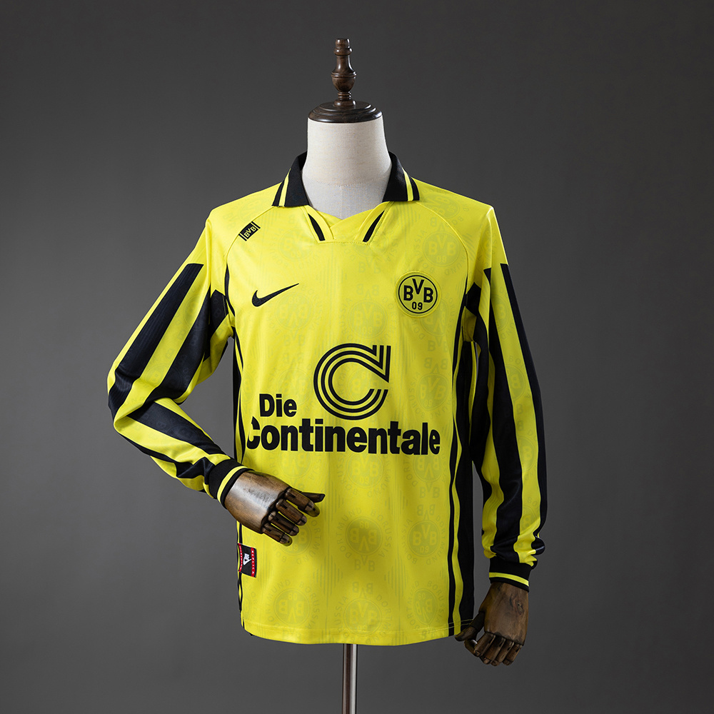 Dortmund 1996/97 Home Long Sleeve Retro Jersey – Replica Football Soccer Shirt – S–XXL