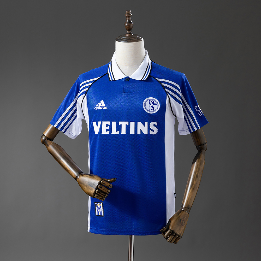 Schalke 04 1998/00 Home Retro Jersey – Replica Football Soccer Shirt – S–XXL