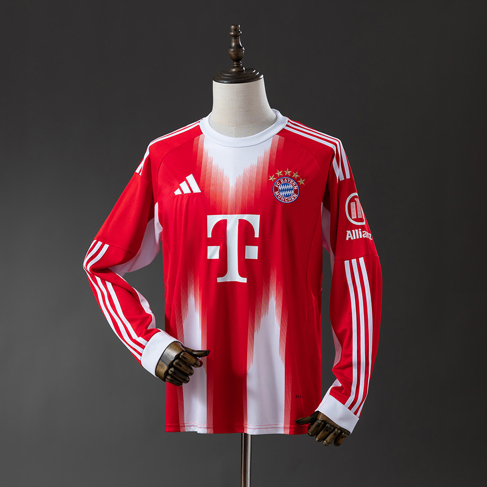 Bayern Munich 25/26 Home Long Sleeve Jersey – Replica Football Soccer Shirt – S–4XL