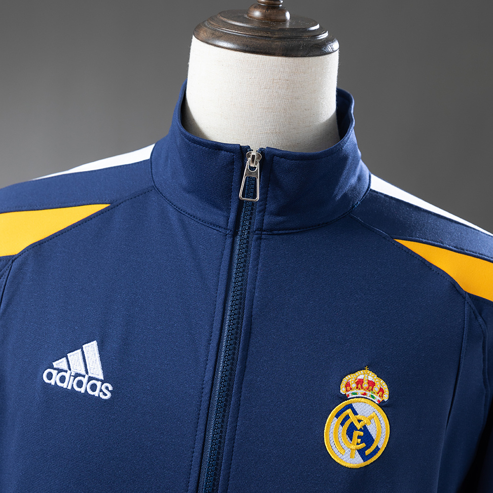 Real Madrid 1998/99 Retro Jacket Navy Blue – Replica Football Track Jacket – S–XXL