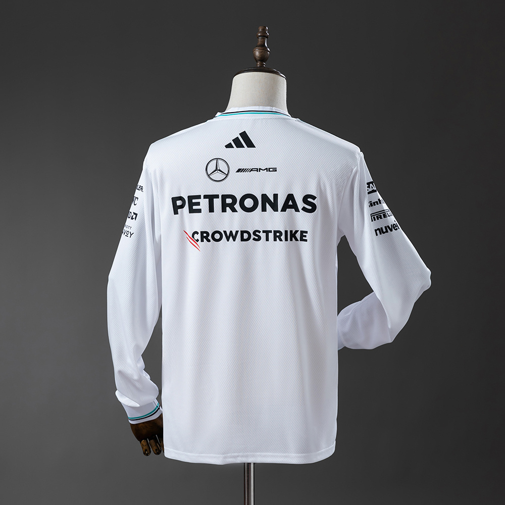 Mercedes-AMG Team 2025 F1 Racing Suit Long Sleeve White – Motorsport Replica – S–5XL