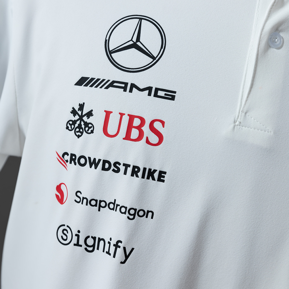 Mercedes-AMG Team 2025 F1 Racing Suit White POLO – Motorsport Shirt – S–5XL