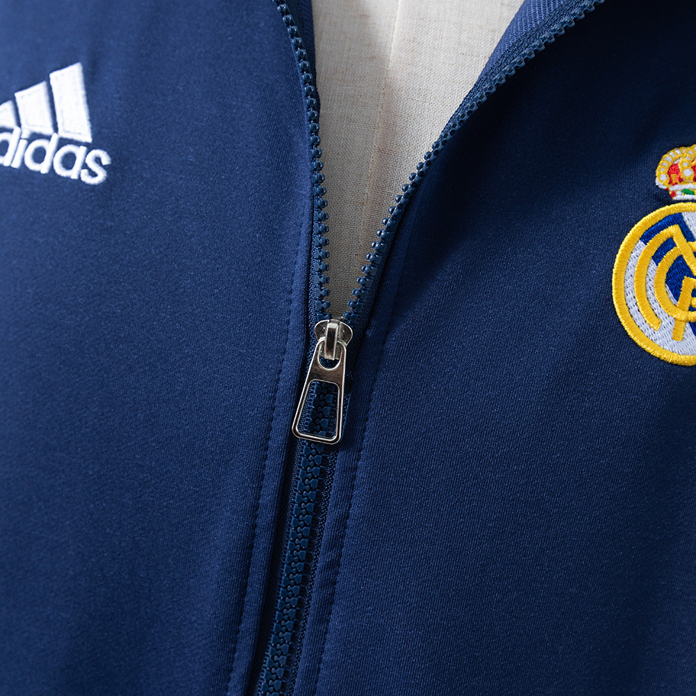 Real Madrid 1998/99 Retro Jacket Navy Blue – Replica Football Track Jacket – S–XXL