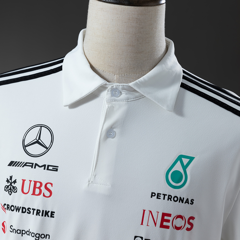 Mercedes-AMG Team 2025 F1 Racing Suit White POLO – Motorsport Shirt – S–5XL