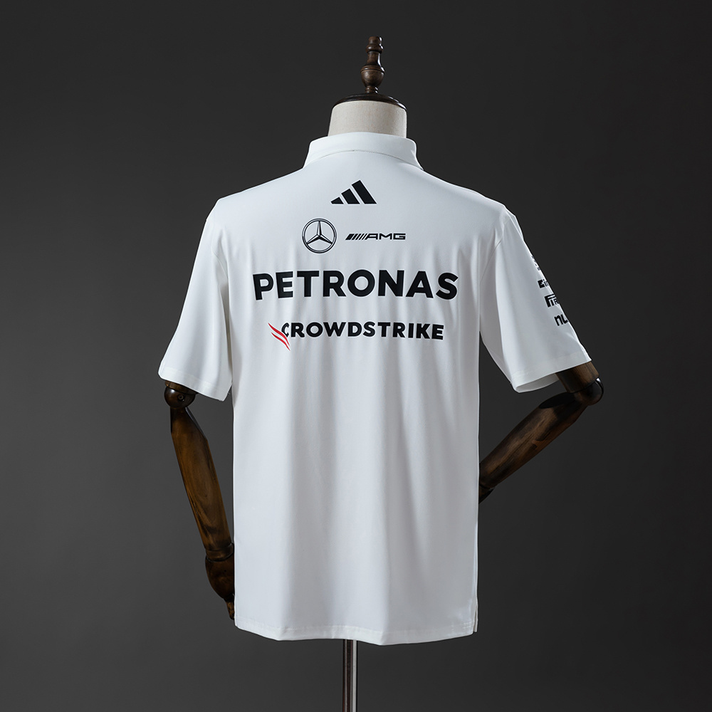 Mercedes-AMG Team 2025 F1 Racing Suit White POLO – Motorsport Shirt – S–5XL