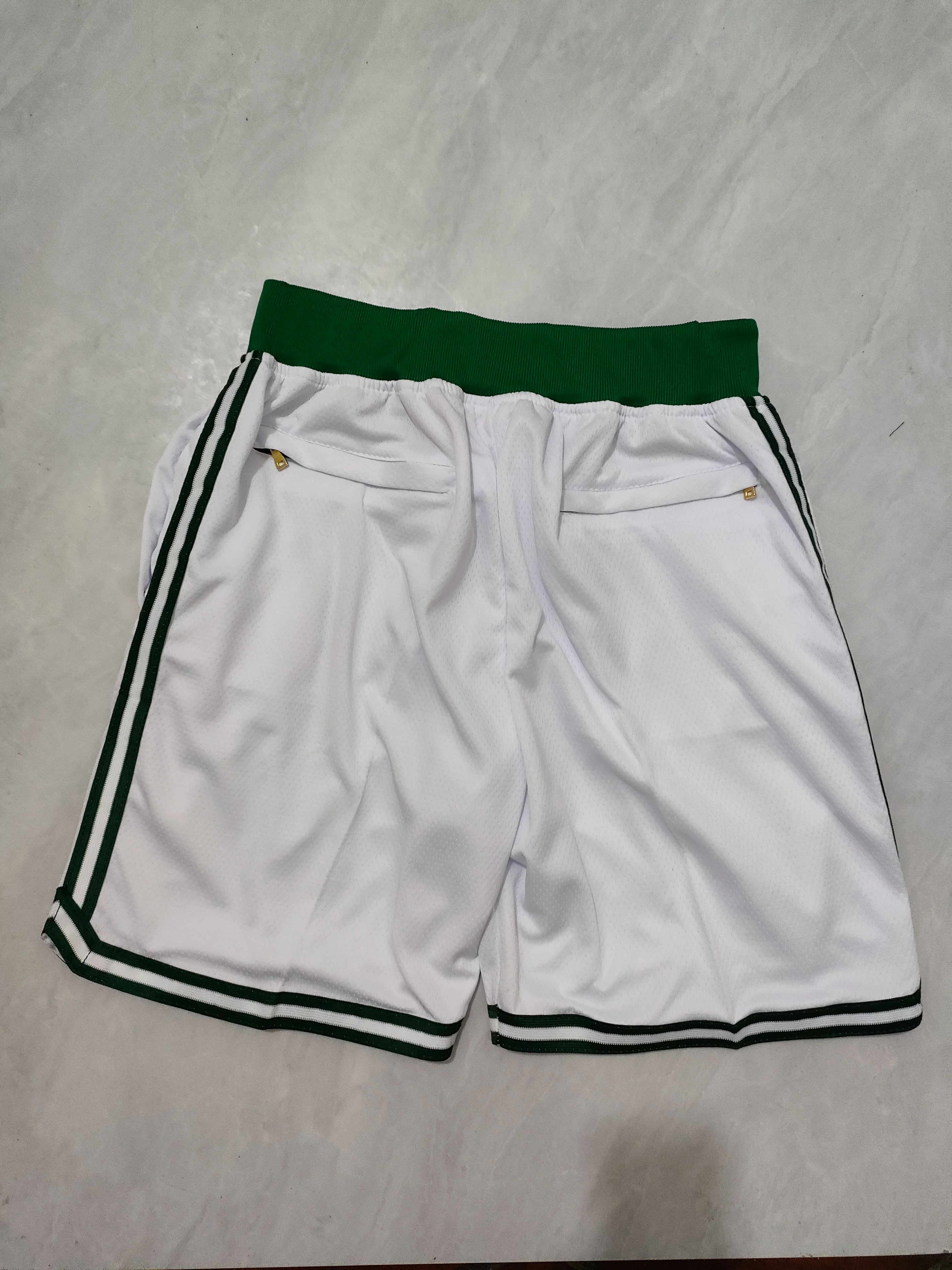 JUST DON Boston Celtics White Pocket Shorts