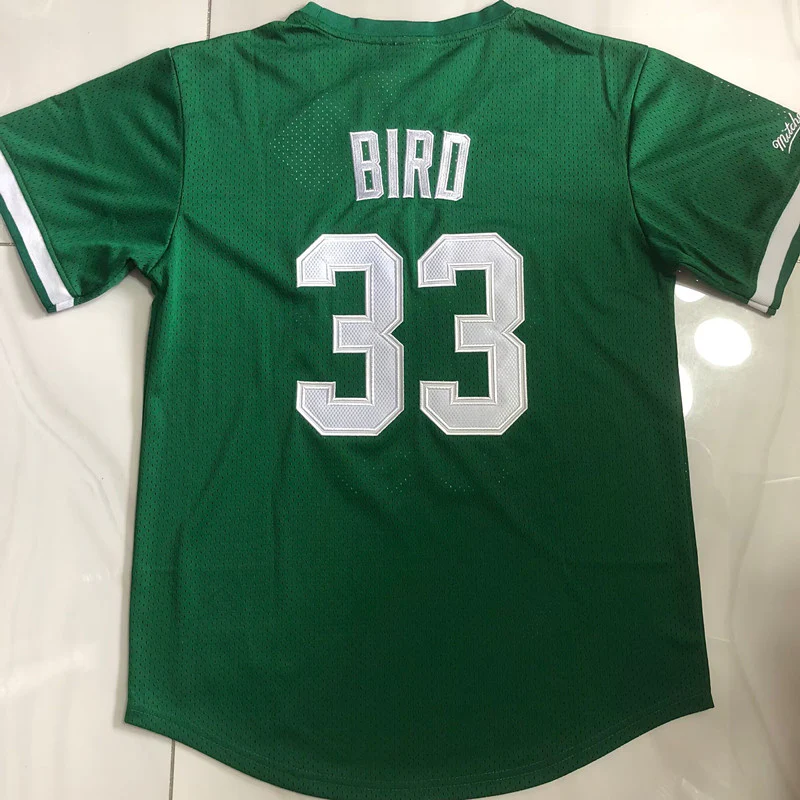 Mitchell Ness Unisex Boston Celtics 33 Larry Bird Green T-Shirts