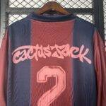 Barcelona x Cactus Jack 24/25 retro jersey back graffiti detail