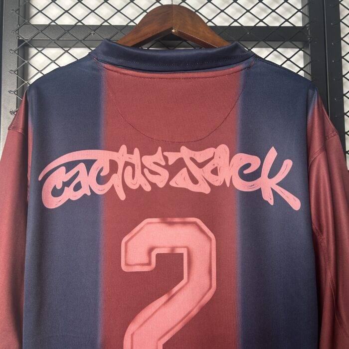 Barcelona x Cactus Jack 24/25 retro jersey back graffiti detail