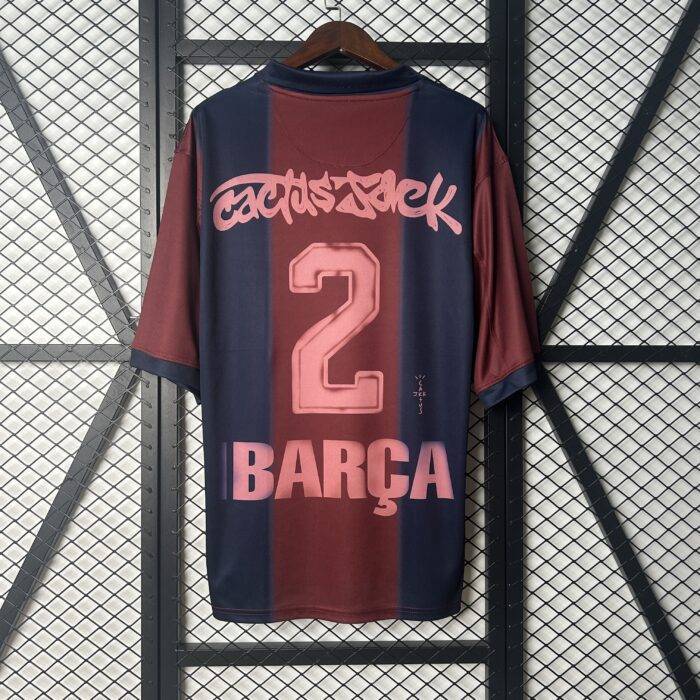 Barcelona x Cactus Jack 24/25 retro jersey back graffiti detail